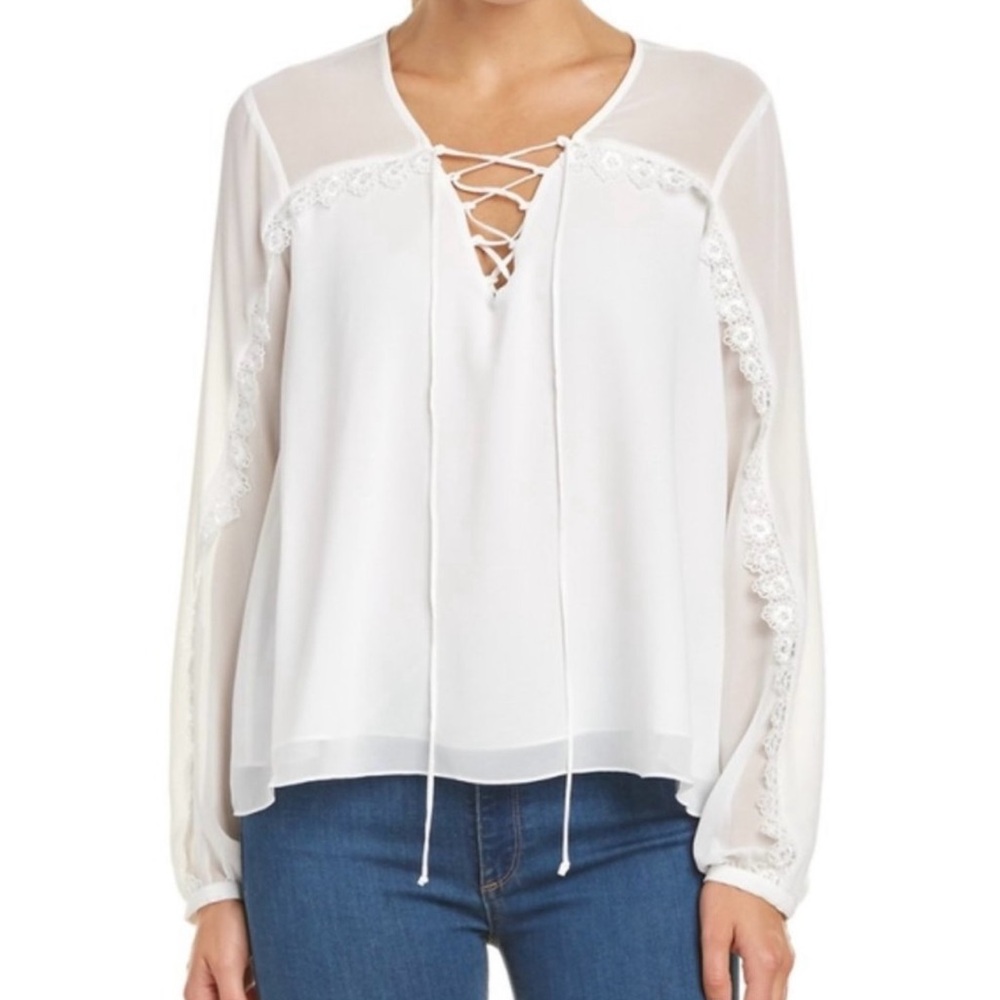 NWT Haute Hippie Lace-Up Blouse